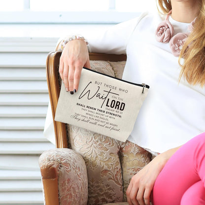 Christian Gifts for Women, Christian Makeup Bag, Inspirational Religious Bible Verse Make up Cosmetic Bag, Christian Cosmetic Bags Travel Makeup Pouch Gifts for Purse Women Girls