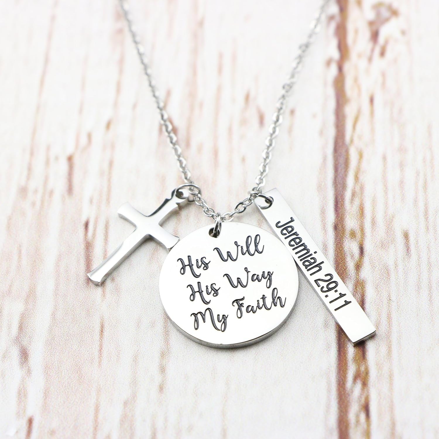 Bible Verse Cross Pendant 𝐂𝐡𝐫𝐢𝐬𝐭𝐢𝐚𝐧 𝐍𝐞𝐜𝐤𝐥𝐚𝐜𝐞𝐬 Prayer Charm Faith Religious Birthday Christmas Jewelry for 𝐖𝐨𝐦𝐞𝐧