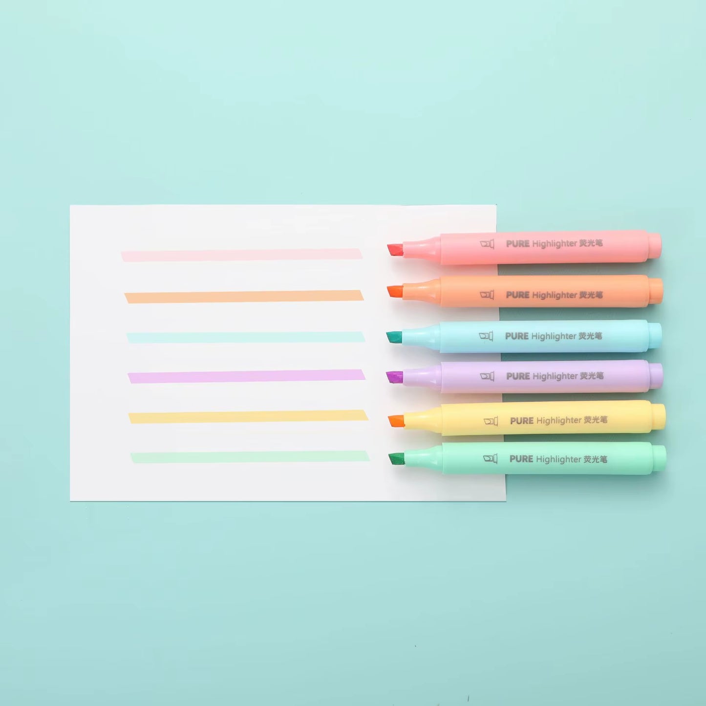 6Pcs/Set Pastel Color Macaron Highlighter Pen Marker Pens Fluorescent Pen Drawing Highlighters Cute Stationery School Supplies