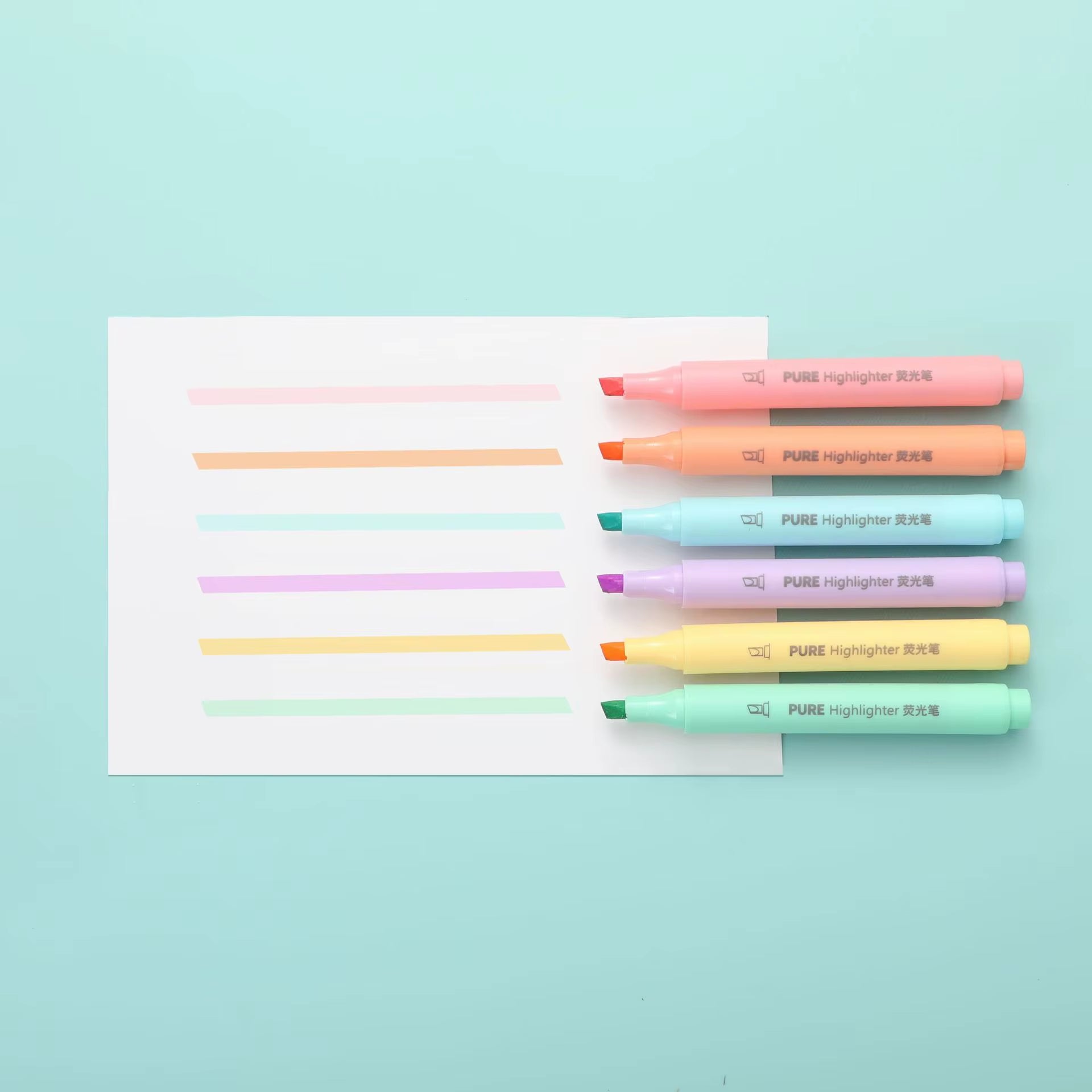 6Pcs/Set Pastel Color Macaron Highlighter Pen Marker Pens Fluorescent Pen Drawing Highlighters Cute Stationery School Supplies
